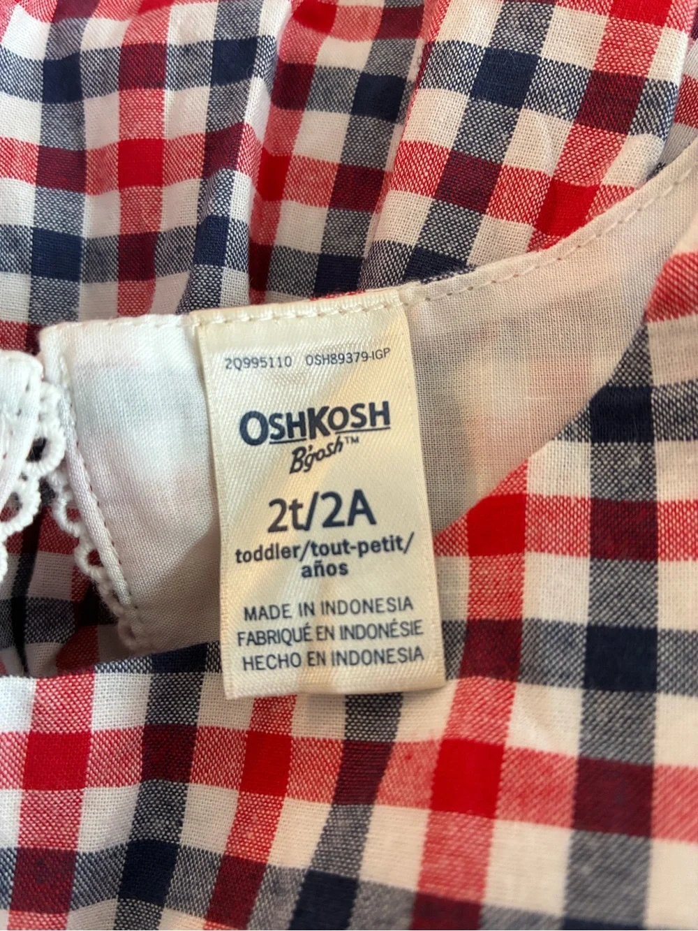 OshKosh B'gosh Red, White & Blue Gingham Sundress